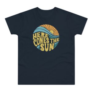 Here comes the sun vintage inspired beach graphic t shirt Mens Tshirt